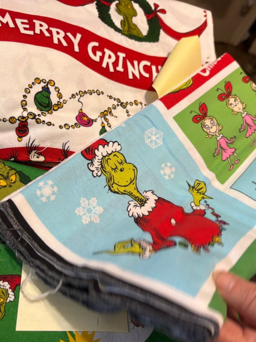 How the Grinch Stole Christmas quilting fabric bundle by R Kaufman / Dr. Seuss